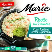 Risotto aux deux saumons coeur fondant crème de poireaux