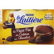 Petit pot de crème saveur chocolat