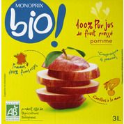 Jus de pomme – 100 % pur jus de fruit pressé – Pommes Françaises – Cueillies à la main – Conservation 4 semaines