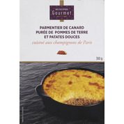Parmentier de canard purée de pommes de terre patates douces cuisiné aux champignon de Paris