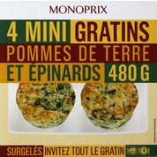 Mini gratins de pommes de terre et épinards