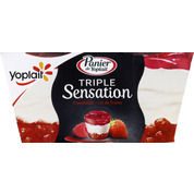 Des panier triple sensation framboise – lit de fraise