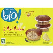 Mini-moelleux au citron & graines de pavot Bio