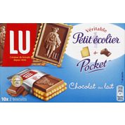 Petit beurre avec tablette de chocolat au lait, sachets fraîcheur