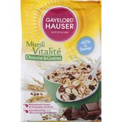 Muesli vitalité réduit en sucres, -65% de sucres