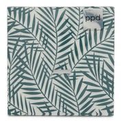 20 serviettes, motif palmes, 33x33cm