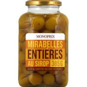 Mirabelles avec noyaux au sirop