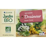 Draineur, infusion reine des prés, queue de cerise, pissenlit, arôme naturel fraise