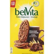 Biscuits aux cérales et chocolat, sachets fraîcheur