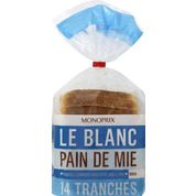 Pain de mie blanc, grandes tranches