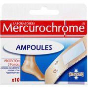 Pansements ampoules, protection 2 formats, compresse non adhérente, résistant à l’eau, hypoallergénique, x10