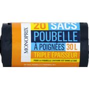 Sacs poubelle à poignées 30 l