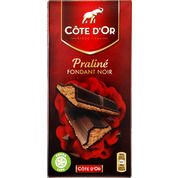 Chocolat noir fourré au praliné