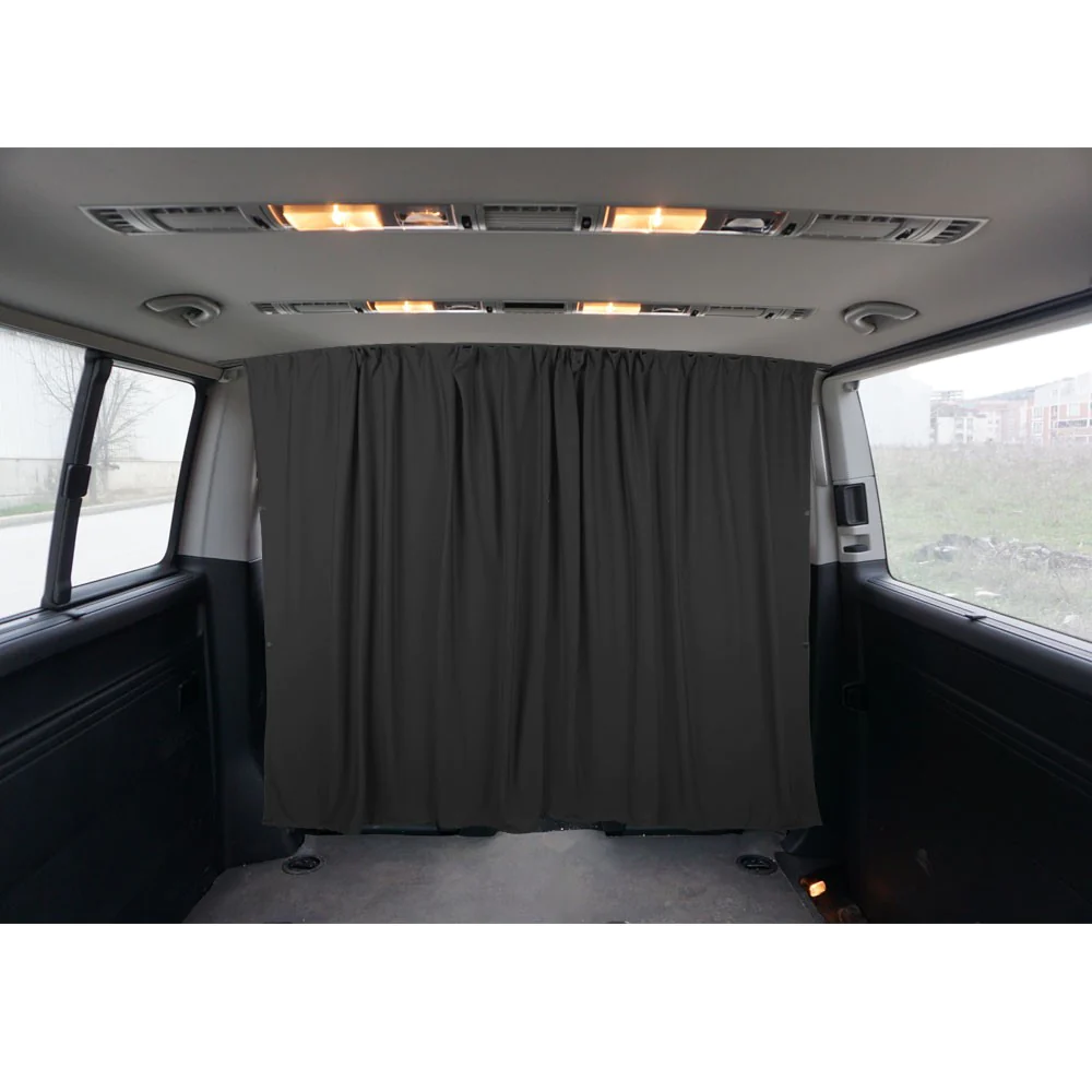 Rideau De Séparation De Cabine Pour Voiture Universel Noir Tissu 180x200cm