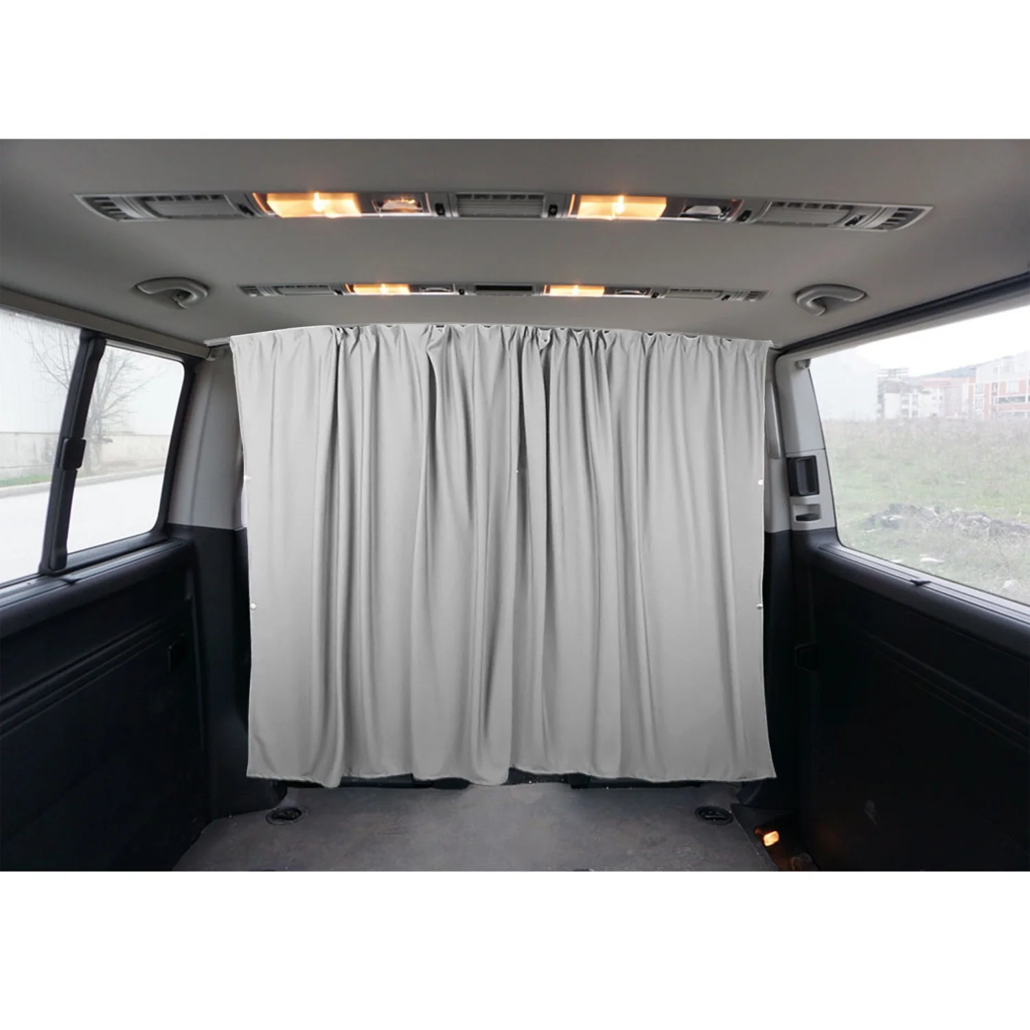 Rideau De Séparation De Cabine Pour Voiture Universel Gris Tissu