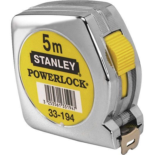 Mètre ruban métal STANLEY Powerlock 5 m