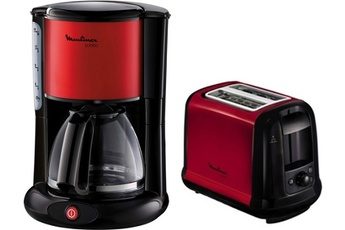 MOULINEX CAFETIÈRE + GRILLE-PAIN SUBITO ROUGE MAT