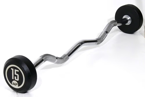 Muscle Power Fixed Curl Halter Bar Rubber – 15 kg