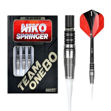 ONE80 NIKO SPRINGER SIGNATURE 90% SOFT TIP – FLÉCHETTES POINTE PLASTIQUE