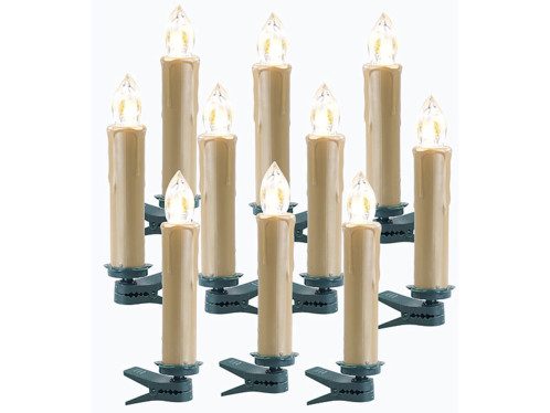 Pack de 10 bougies à LED sans fil suplémentaires – Doré