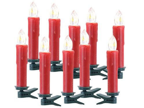 Pack de 10 bougies à LED sans fil suplémentaires – Rouge