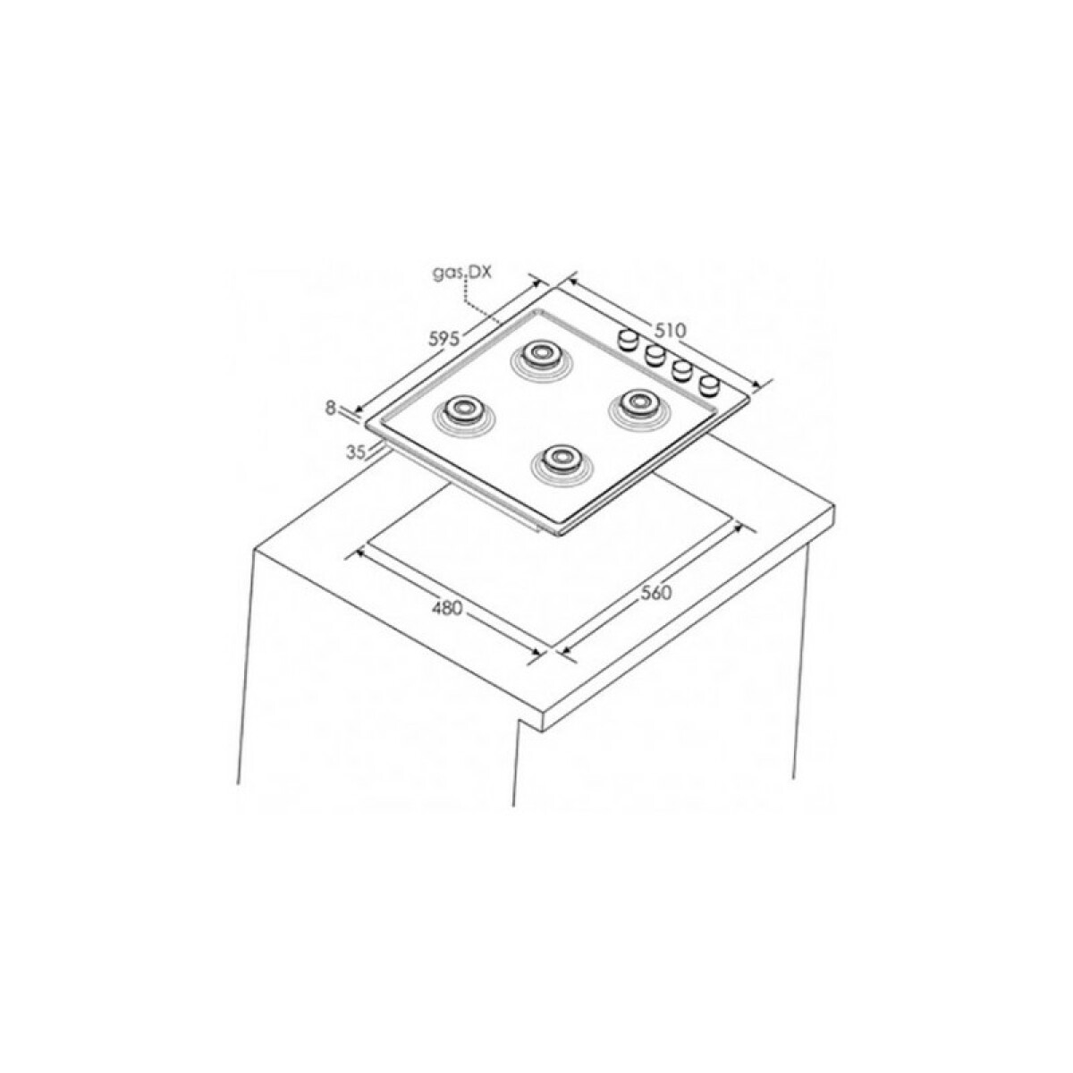 Plaque gaz CHW640LXB