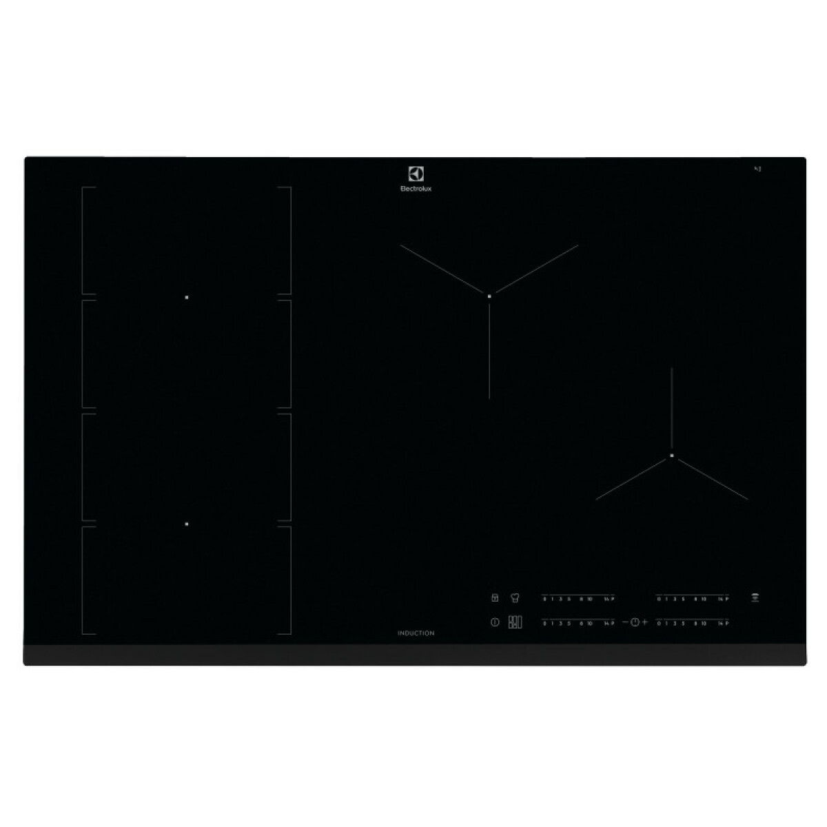 Table de cuisson à induction 78cm 4 feux 7350w noir – eiv854 – ELECTROLUX