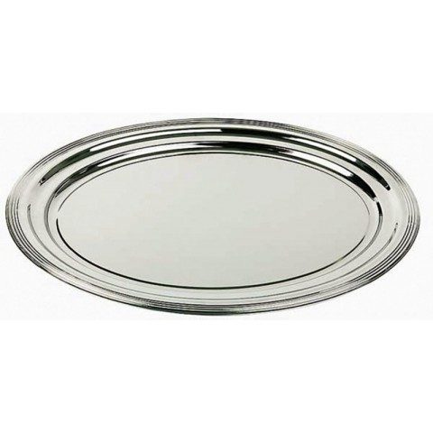 PLAT COCKTAIL METAL CHROME OVALE 46X34CM