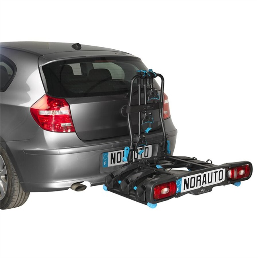 Porte-vélos d’attelage plate-forme NORAUTO Rapidbike 3P+ pour 3 vélos compatible vélos électriques
