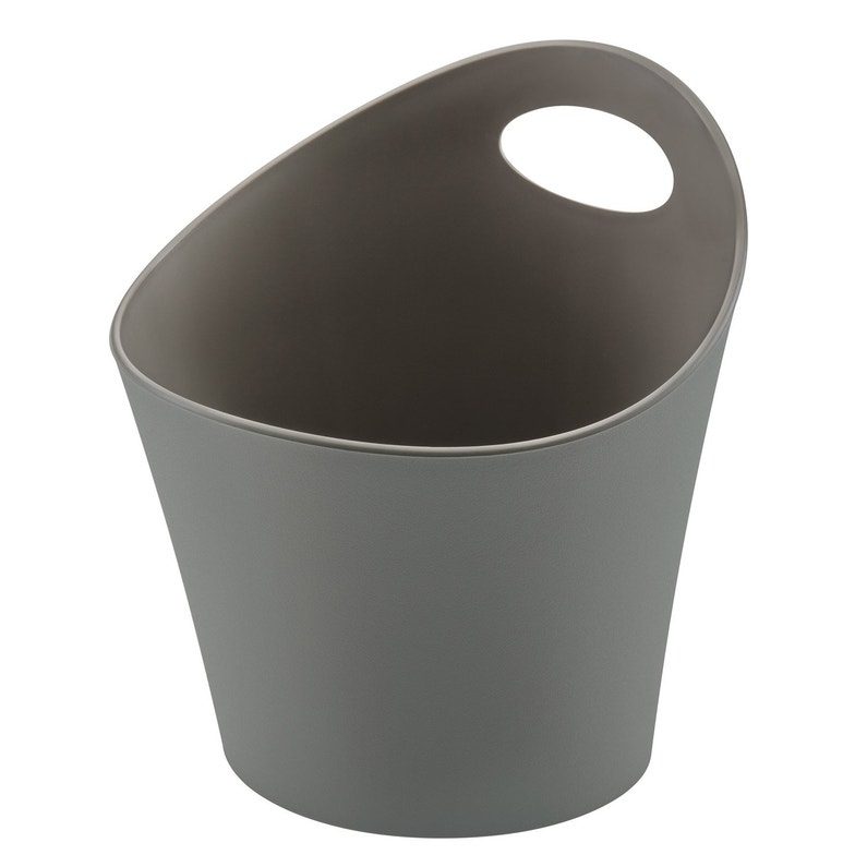 Pot range-couverts plastique gris-gris n°1 L.16 x H.17 cm