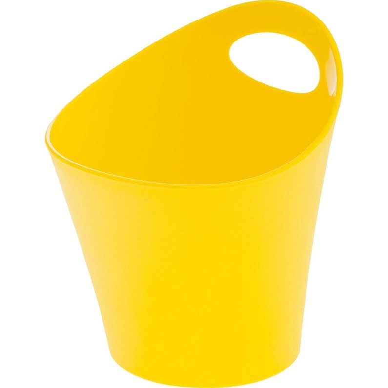 Pot range-couverts plastique jaune anis n°4 L.12 x H.13 cm