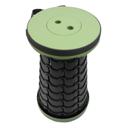 Tabouret télescopique kaki et noir réglable en hauteur de 6 à 45 cm