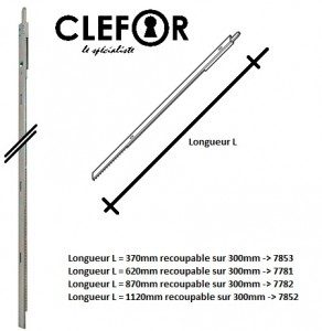 Prolongateur pour cremone fenêtre F15 serie 5.28 – 6.35 – 5.25