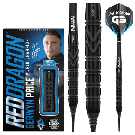 GERWYN PRICE BACK TO BLACK 90% SOFT TIP – FLÉCHETTES POINTE PLASTIQUE