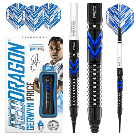 GERWYN PRICE BLUE ICE SE 90% SOFT TIP – FLÉCHETTES POINTE PLASTIQUE