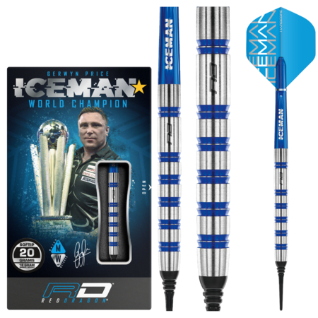 GERWYN PRICE ICEMAN CHALLENGER 80% SOFT TIP – FLÉCHETTES POINTE PLASTIQUE