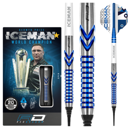 GERWYN PRICE ICEMAN CONTOUR 90% SOFT TIP – FLÉCHETTES POINTE PLASTIQUE