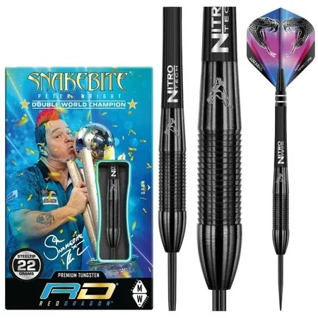 PETER WRIGHT SNAKEBITE 3 BLACK – FLÉCHETTES POINTE ACIER