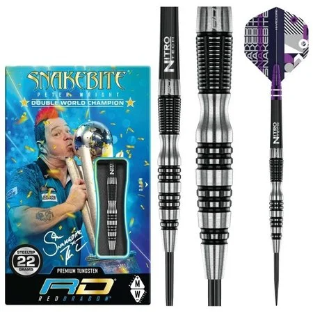 PETER WRIGHT SNAKEBITE – BLACK RACER 90% – FLÉCHETTES POINTE ACIER