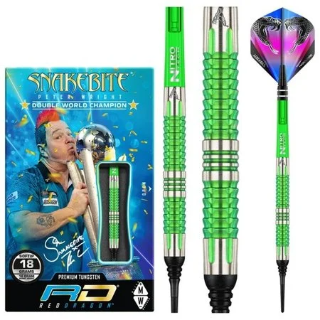 PETER WRIGHT SNAKEBITE MAMBA 2 90% SOFT TIP – FLÉCHETTES POINTE PLASTIQUE