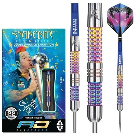 PETER WRIGHT SNAKEBITE MAMBA RAINBOW 90% – FLÉCHETTES POINTE ACIER