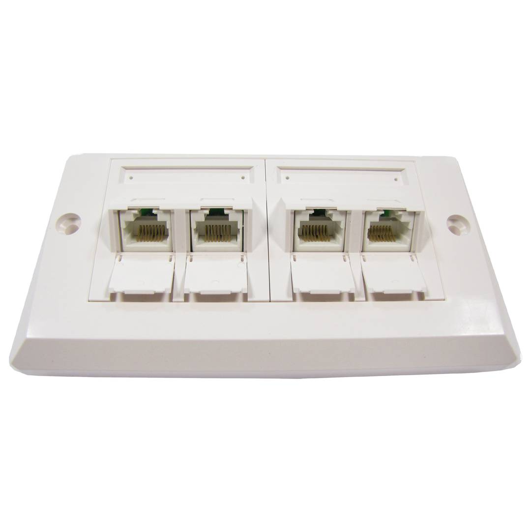 140×80 plaque murale pour 4 Cat.5e UTP RJ45