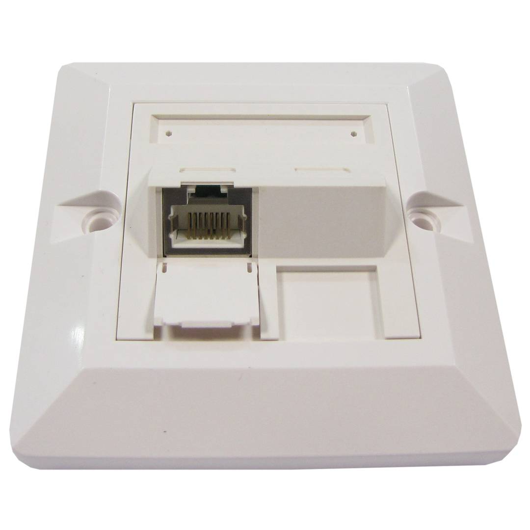 80×80 plaque murale RJ45 Cat.6 1-FTP