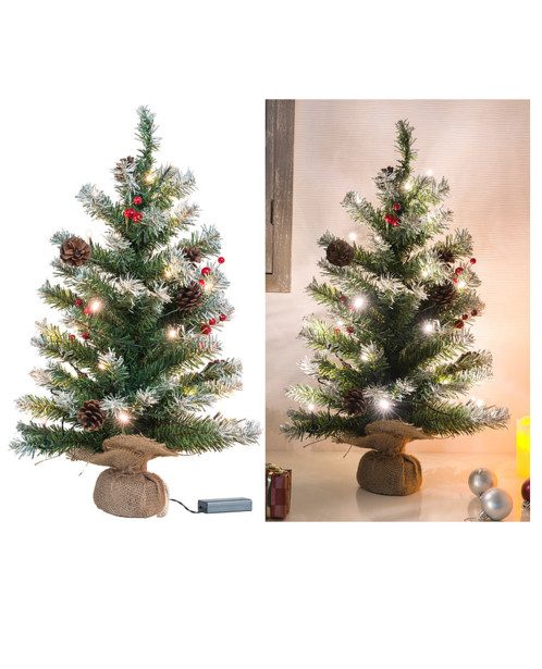 Sapin artificiel 60 cm avec guirlande 30 LED intégrée Britesta