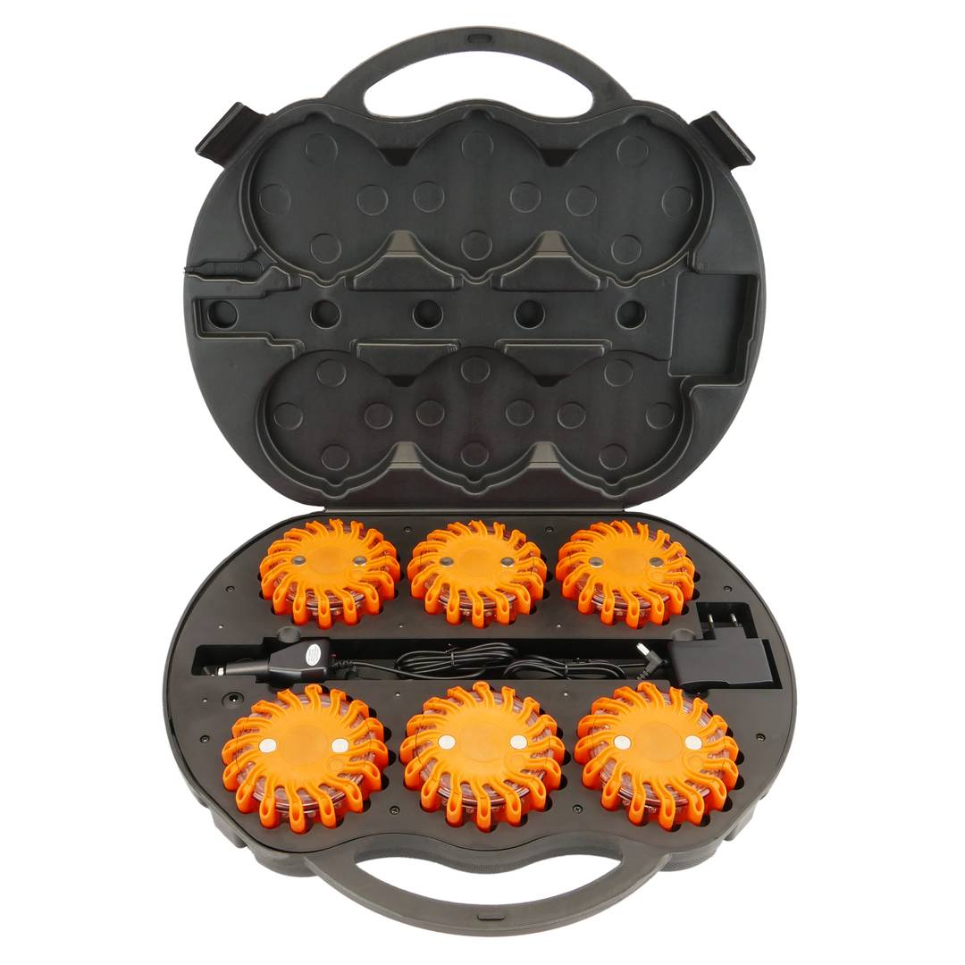 Gyrophare case 6 balises de signalisation LED orange IP67