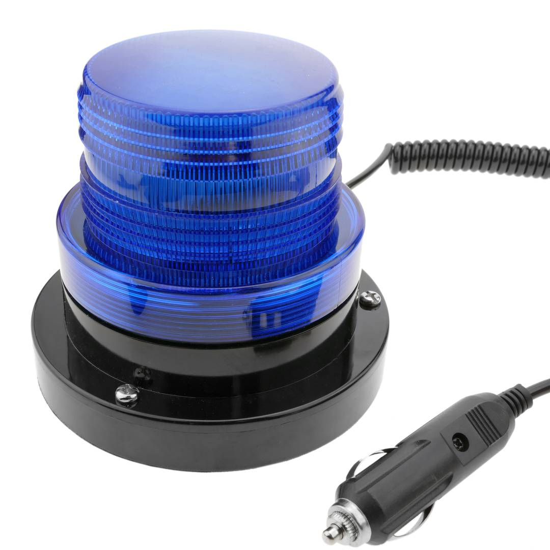 Feu stroboscopique d’urgence pour les voitures avec fixation magnétique 12V bleu