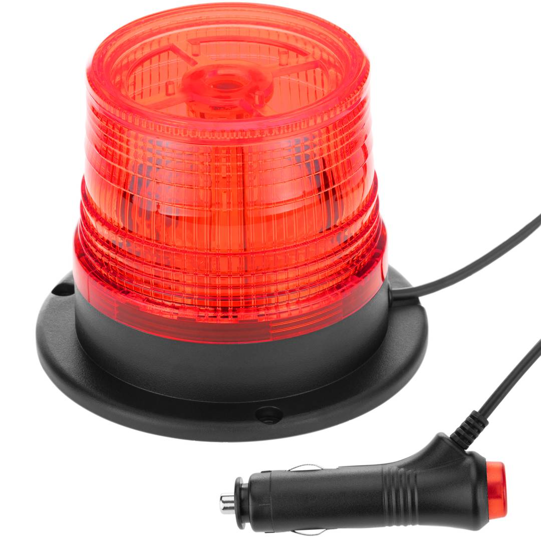 Lampe stroboscopique à LED rotative d’urgence pour voiture avec prise et interrupteur d’allume-cigare 10 V rouge
