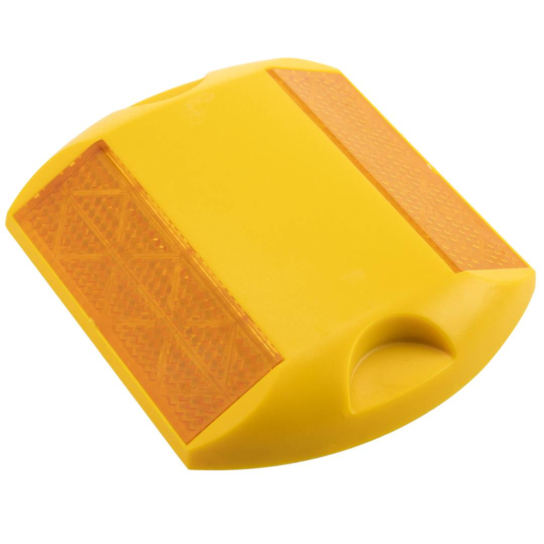 Réflecteur routier 103 x 87 mm. Capteur de sol en plastique jaune