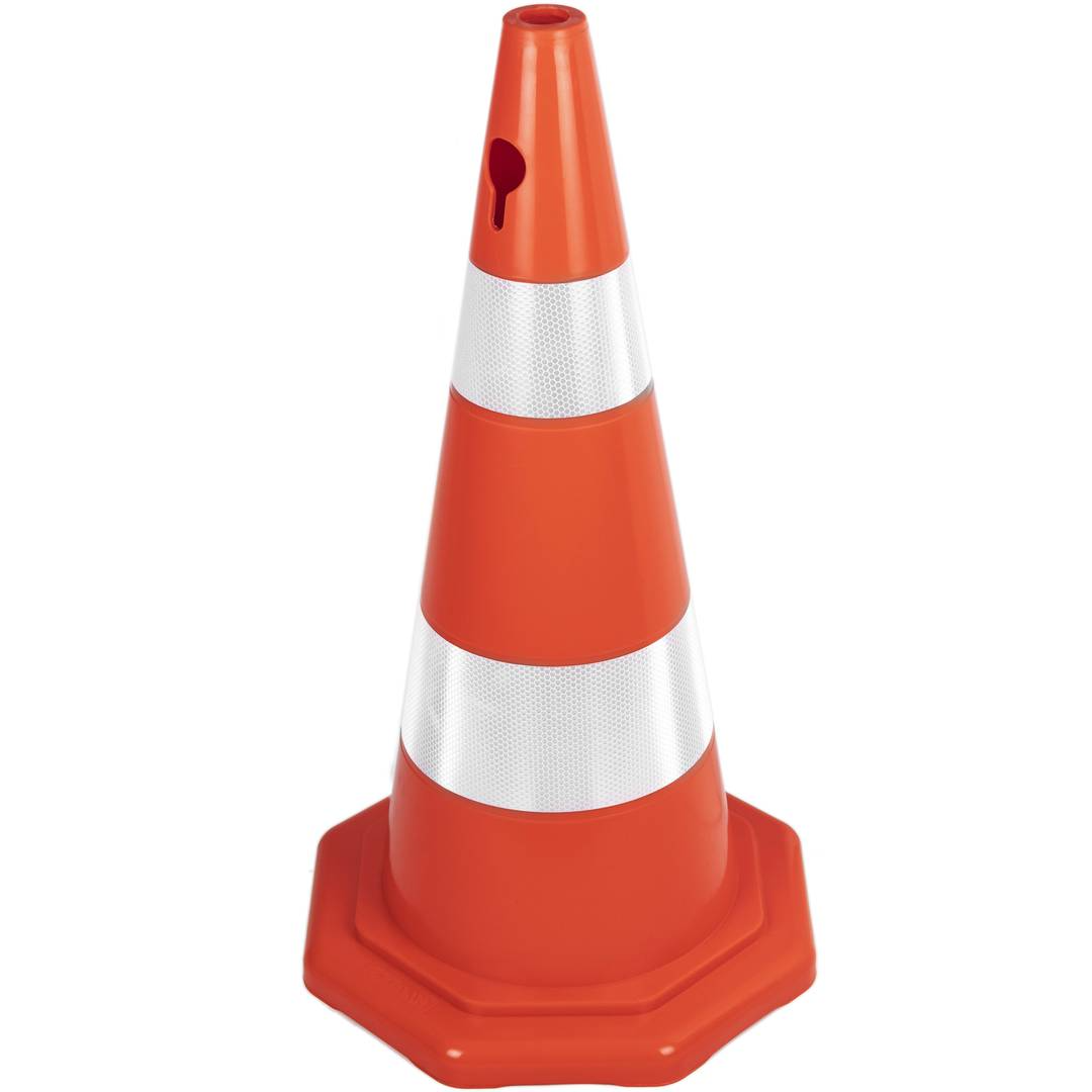 Cône de signalisation avec double bande réfléchissante pour signalisation et balisage 70 cm