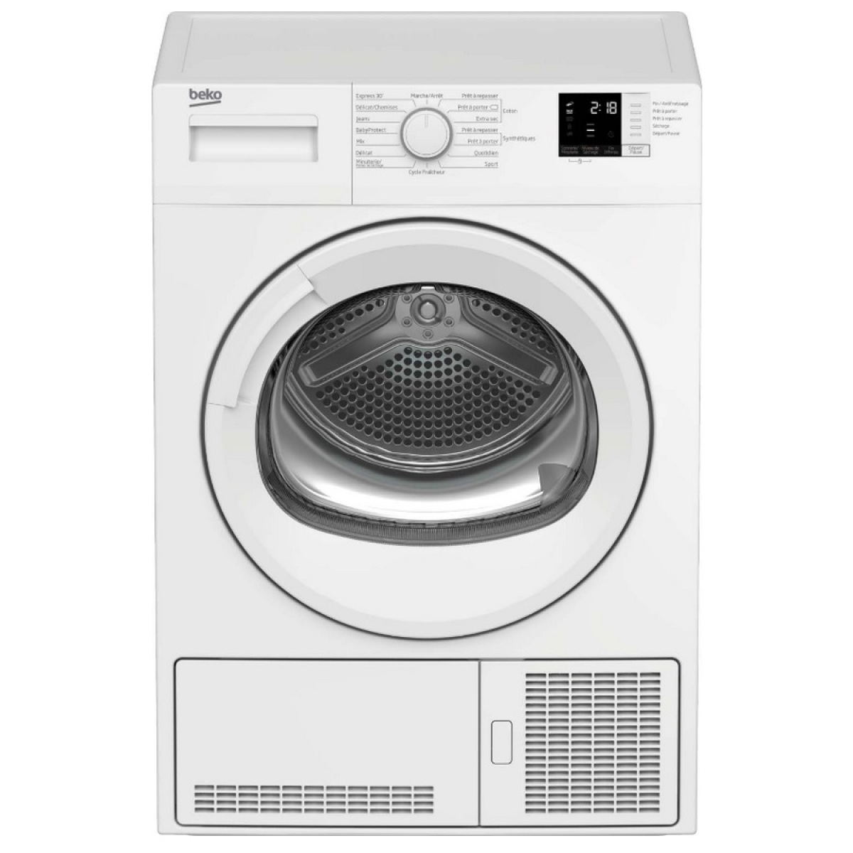 Sèche-linge pompe à chaleur avec condenseur 60cm 8kg – DS8513PA2W – BEKO